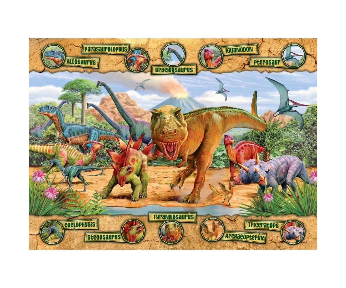 پازل 100 تكه رونزبرگر طرح Dinosaurs كد 10609 — تصویر ۲