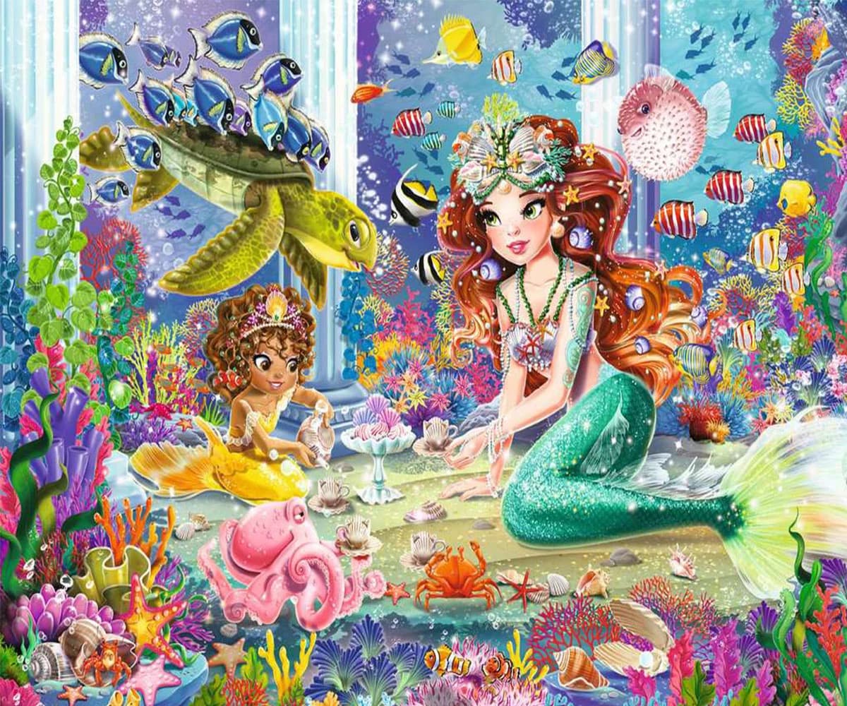 پازل 48 تكه رونزبرگر طرح Mermaid Tea Party كد 05147 — تصویر ۳