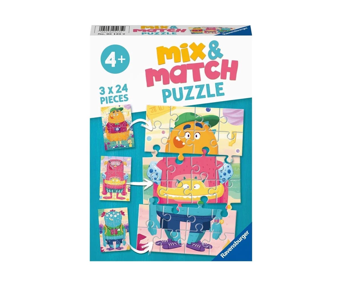 پازل 72 تكه رونزبرگر طرح Monsters Mix & Match كد 05135