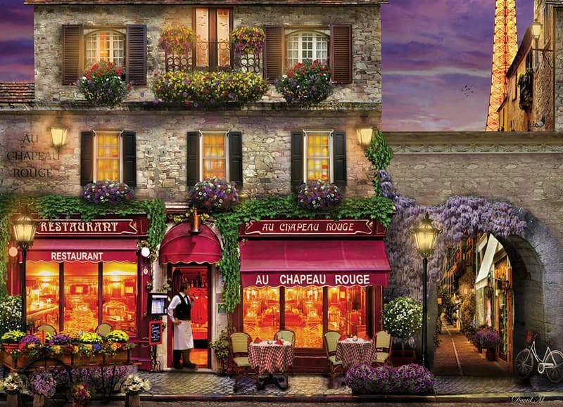 پازل 1000 تكه یوروگرافیک طرح The Red Hat Restaurant, Paris كد 0963-6000 — تصویر ۲