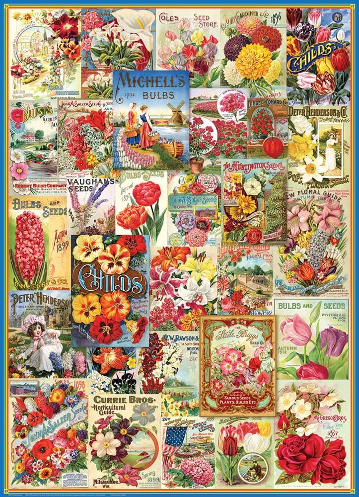 پازل 1000 تكه یوروگرافیک طرح Flowers Seed Catalogue Collection كد 0806-6000 — تصویر ۲