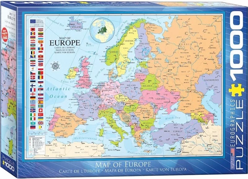 پازل 1000 تكه یوروگرافیک طرح Map of Europe كد 0789-6000