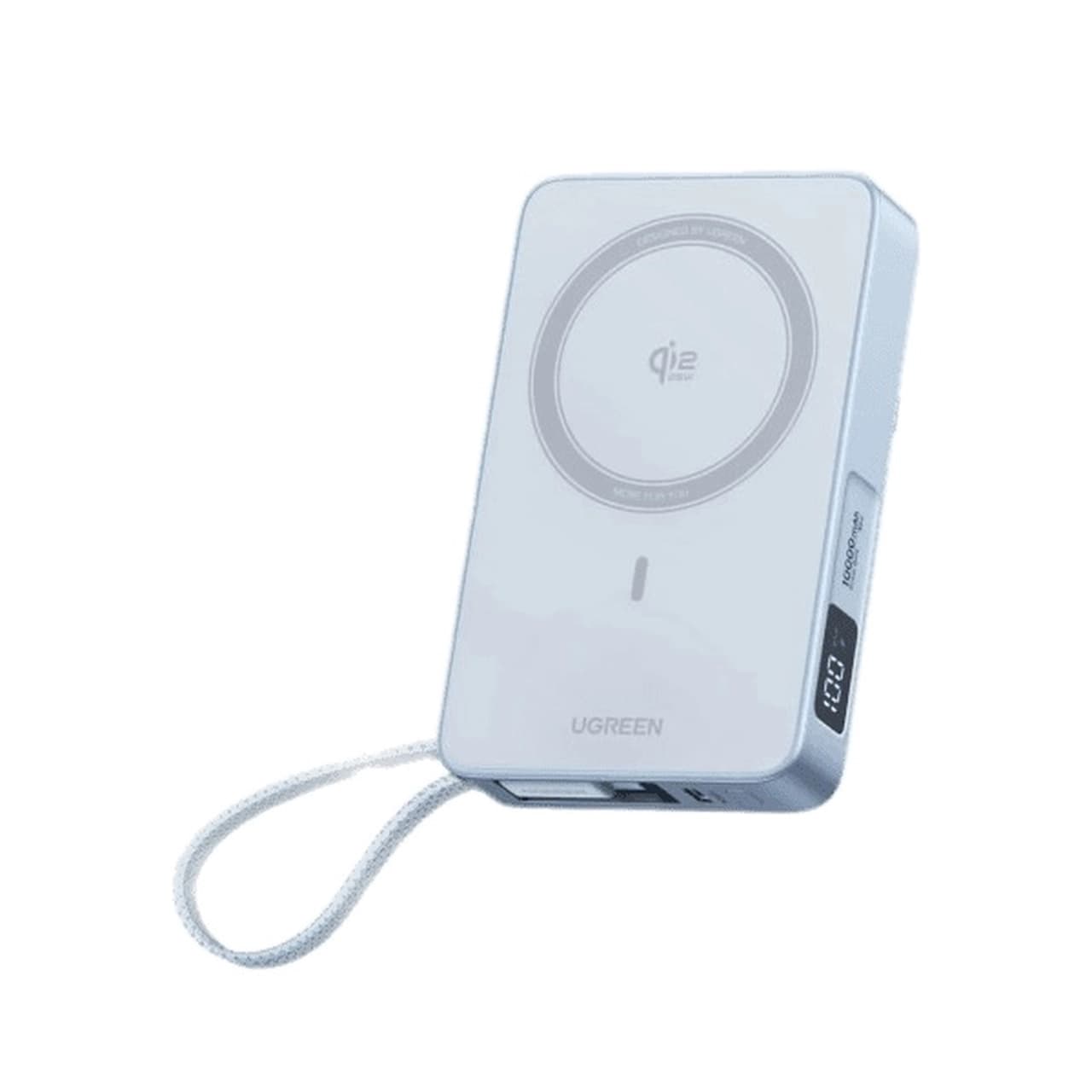 پاوربانک وایرلس PD و فست شارژ UGREEN 30W 10000mAh مدل MagFlow PB773-65958 – آبی روشن (گارانتی 18 ماهه آسان پیشرو)