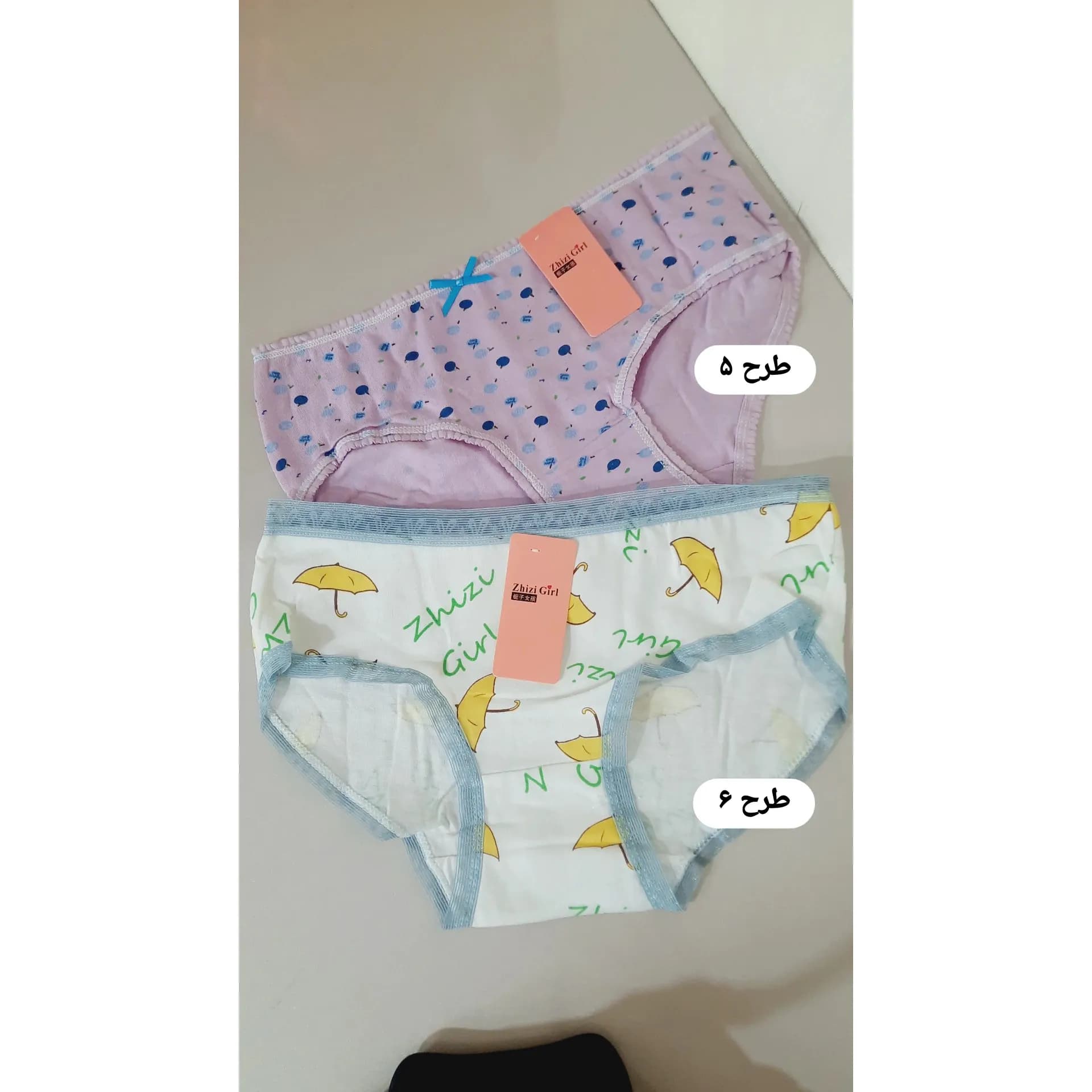 شورت دخترانه نخی خارجی طرحدار فاق دولایه اسلیپ تینیجری — تصویر ۳