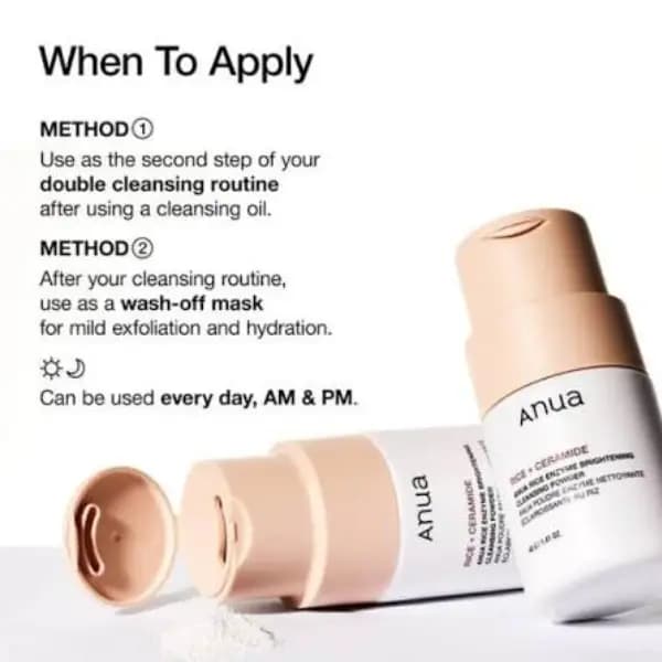 پودر شوینده و لایه بردار آنوا Rice Enzyme Brightening Cleansing Powder — تصویر ۳