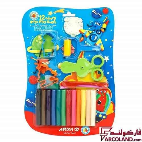 خمیر بازی 12 رنگ وکیومی آریا مدل Arya 1022