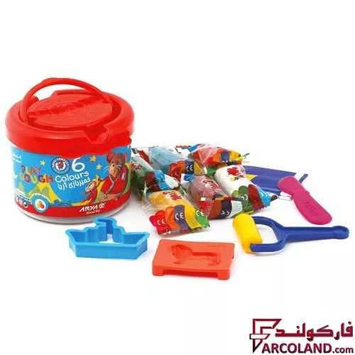 خمیر بازی سطلی 6 رنگ آریا مدل Arya 1001 — تصویر ۲