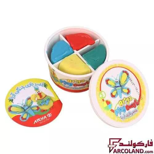 خمیر بازی سطلی 4 رنگ آریا مدل Arya 1030 — تصویر ۳