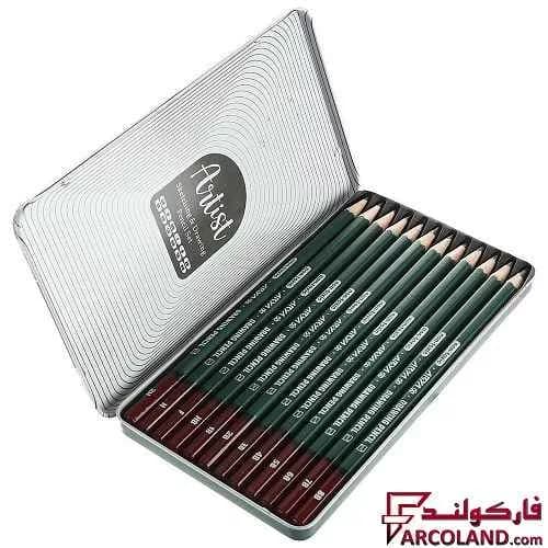 پک مداد طراحی آریا طرح آرتیست Artist 3075 بسته 12 عددی