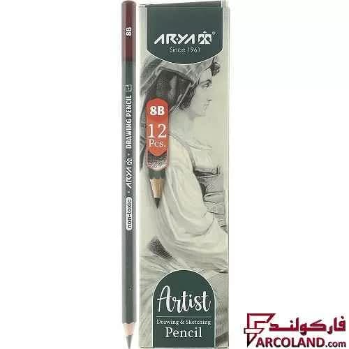 مداد طراحی 8B آریا طرح آرتیست Artist 3507 بسته 12 عددی