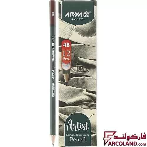 مداد طراحی 4B آریا طرح آرتیست Artist 3503 بسته 12 عددی