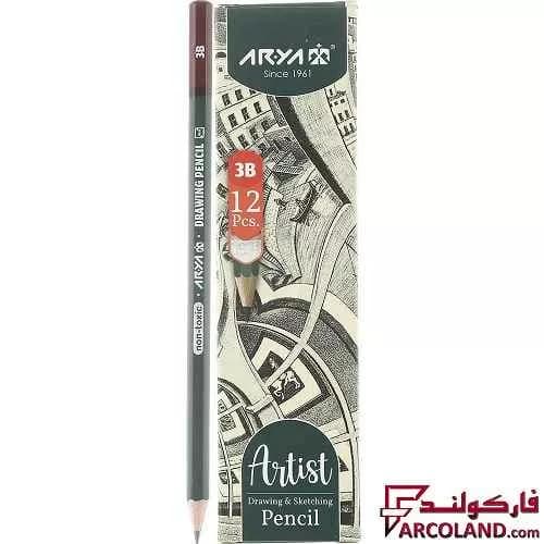 مداد طراحی 3B آریا طرح آرتیست Artist 3502 بسته 12 عددی
