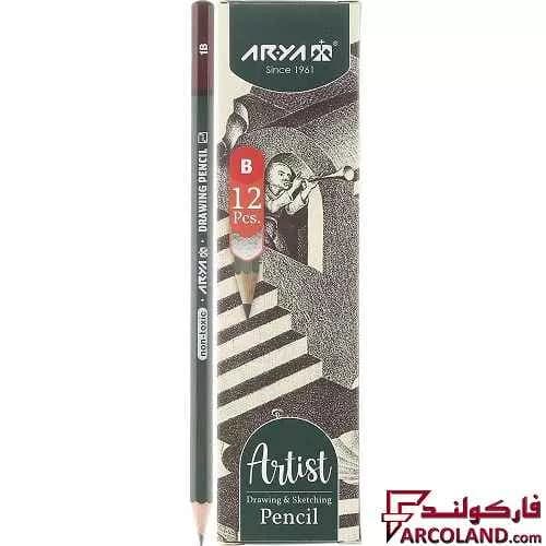 مداد طراحی 1B آریا طرح آرتیست Artist 3500 بسته 12 عددی