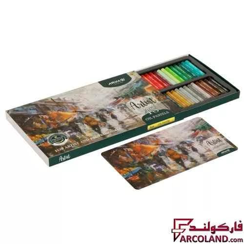 پاستل روغنی 48 رنگ آریا جعبه مقوایی مدل آرتیست Artist 2604 — تصویر ۳