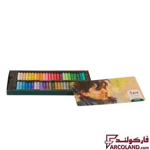 پاستل روغنی 48 رنگ آریا جعبه مقوایی مدل آرتیست Artist 2604 — تصویر ۲