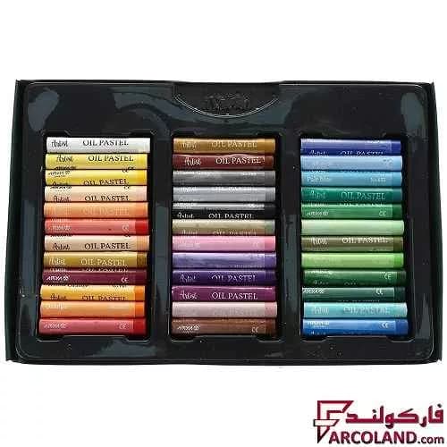 پاستل روغنی 36 رنگ آریا جعبه مقوایی مدل آرتیست Artist 2603 — تصویر ۲