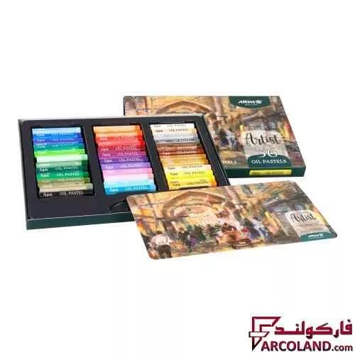 پاستل روغنی 36 رنگ آریا جعبه مقوایی مدل آرتیست Artist 2603