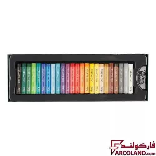 پاستل روغنی 24 رنگ آریا جعبه مقوایی مدل آرتیست Artist 2602 — تصویر ۲