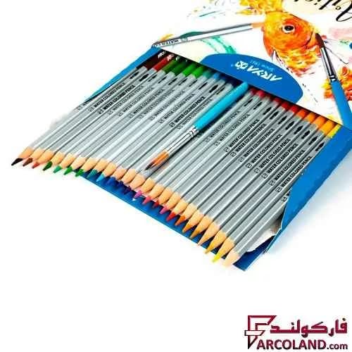 مداد آبرنگی 24 رنگ آریا جعبه مقوایی مدل آرتیست Artist 3088 — تصویر ۲