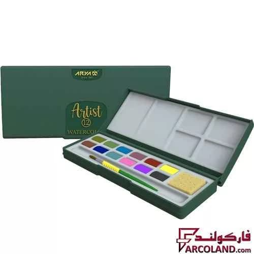 آبرنگ 12 رنگ آریا مدل آرتیست Artist 5601