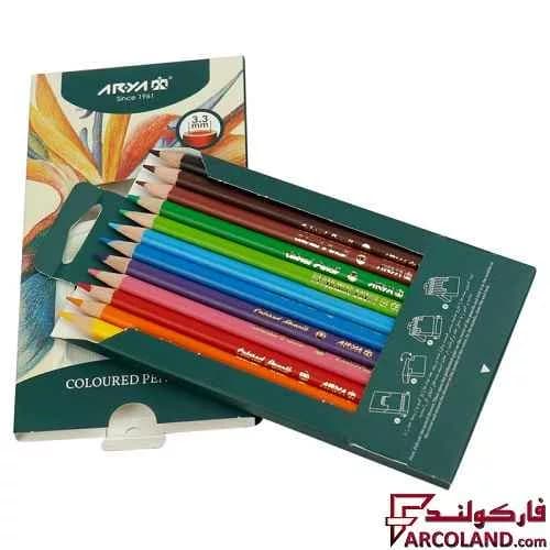 مداد رنگی 12 رنگ آریا جعبه مقوایی مدل آرتیست Artist 3601 — تصویر ۲