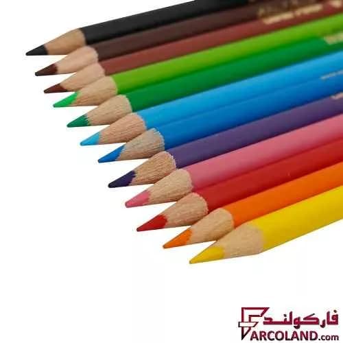 مداد رنگی 12 رنگ آریا جعبه مقوایی مدل آرتیست Artist 3601 — تصویر ۳
