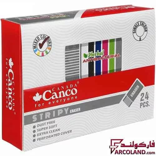 پاک کن رنگی کنکو مدل Stripy کد5456 بسته 24 عددی — تصویر ۲