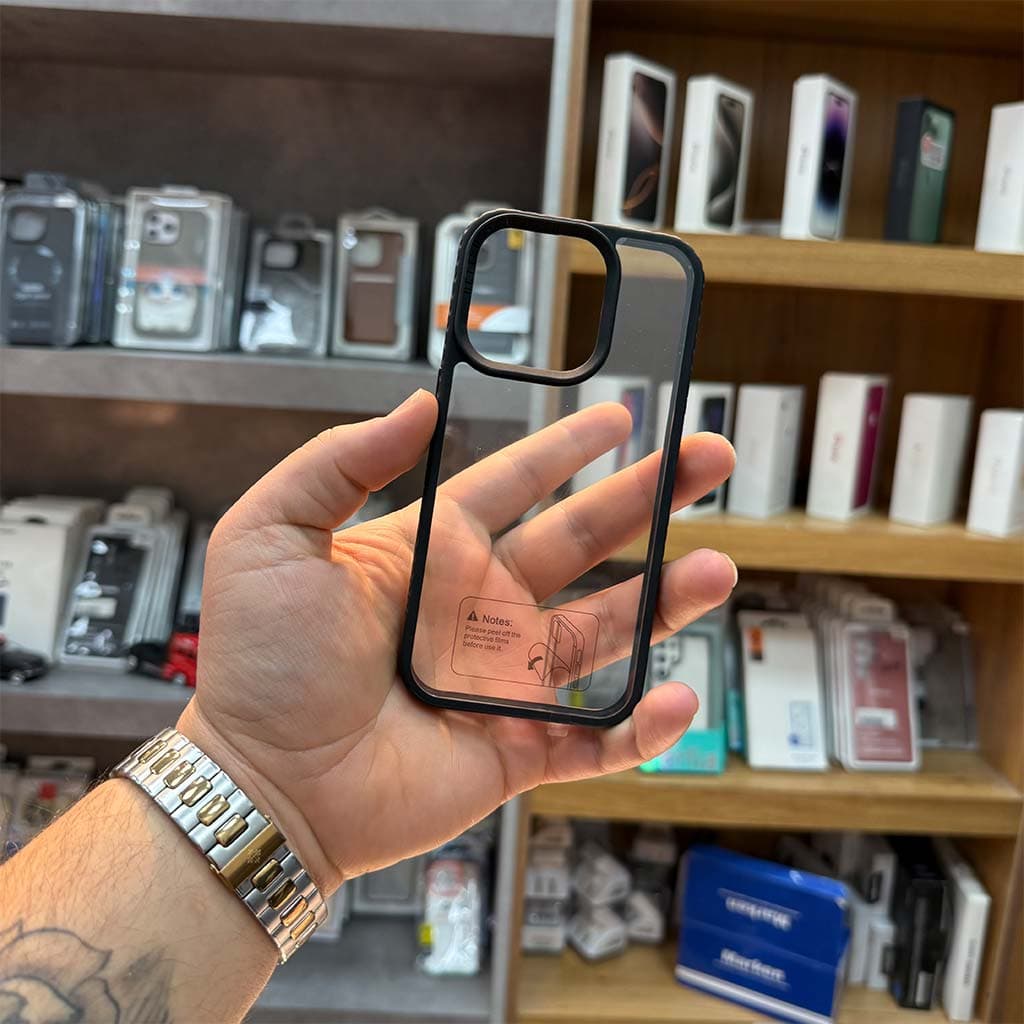گارد شفاف spigenآیفون۱۵پرو مشکی