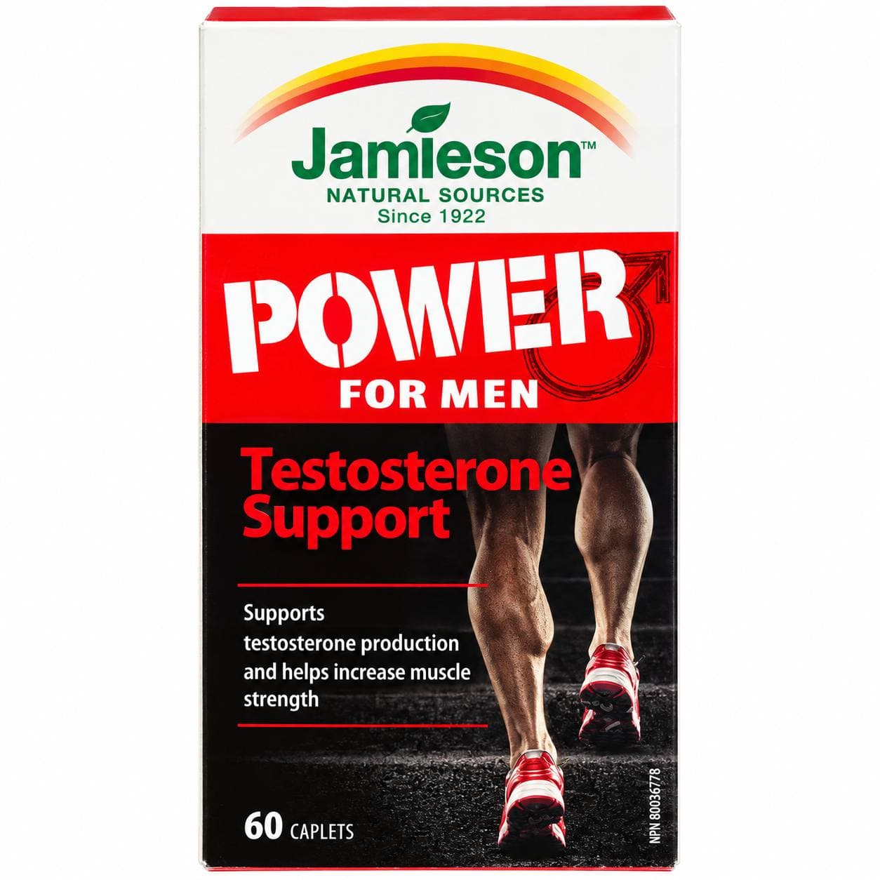 قرص افزایش تستوسترون جیمیسون اصل 60 عددی کمک به افزایش قدرت عضلانی، انرژی و استقامت Jamieson Powe For Men اورجینال کانادا