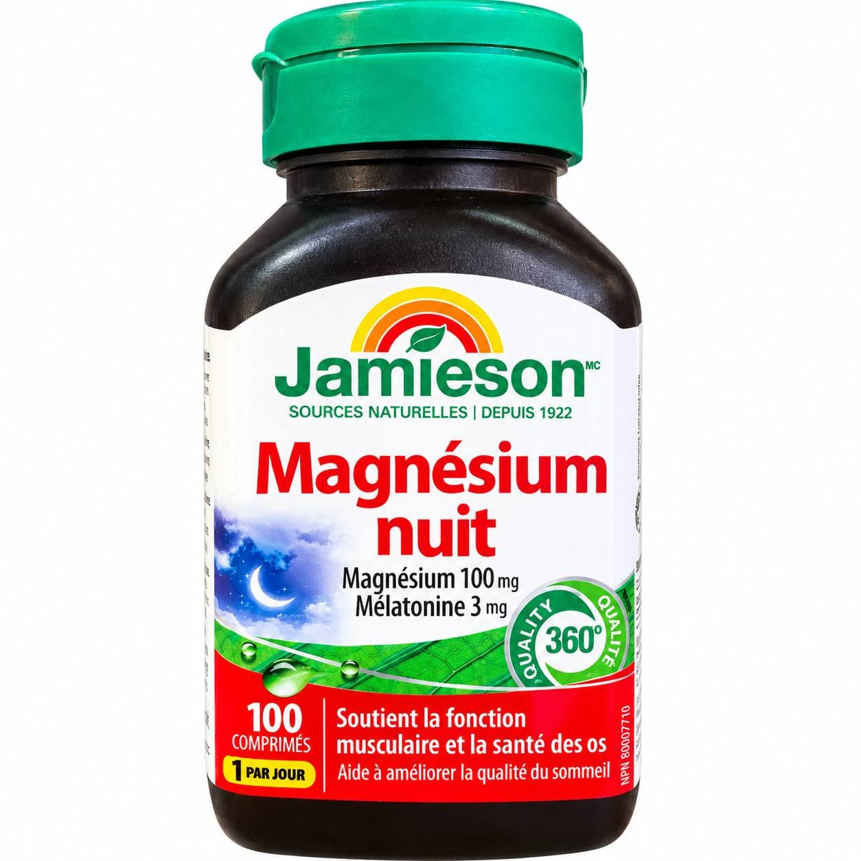 قرص منیزیم شب و ملاتونین جیمیسون 100 عدد، کمک به خواب و آرامش | Jamieson Magnesium Night + Melatonin