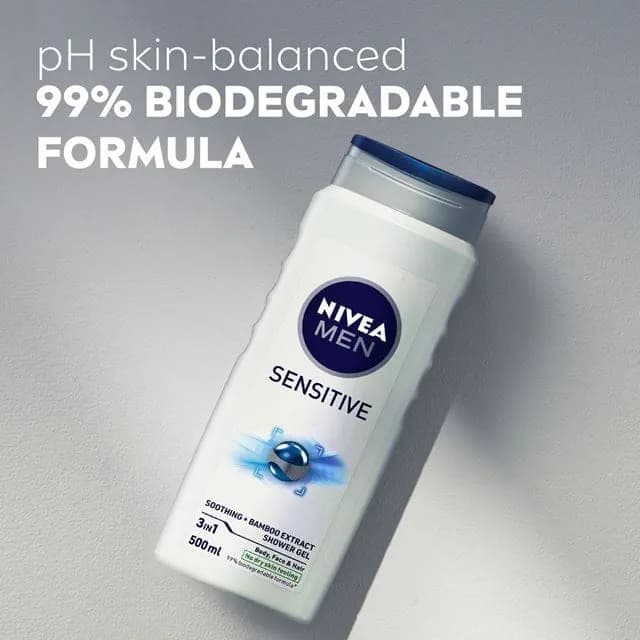 شامپو بدن مردانه سنستیو نیوا NIVEA MEN SENSITIVE SHOWER GEL — تصویر ۲