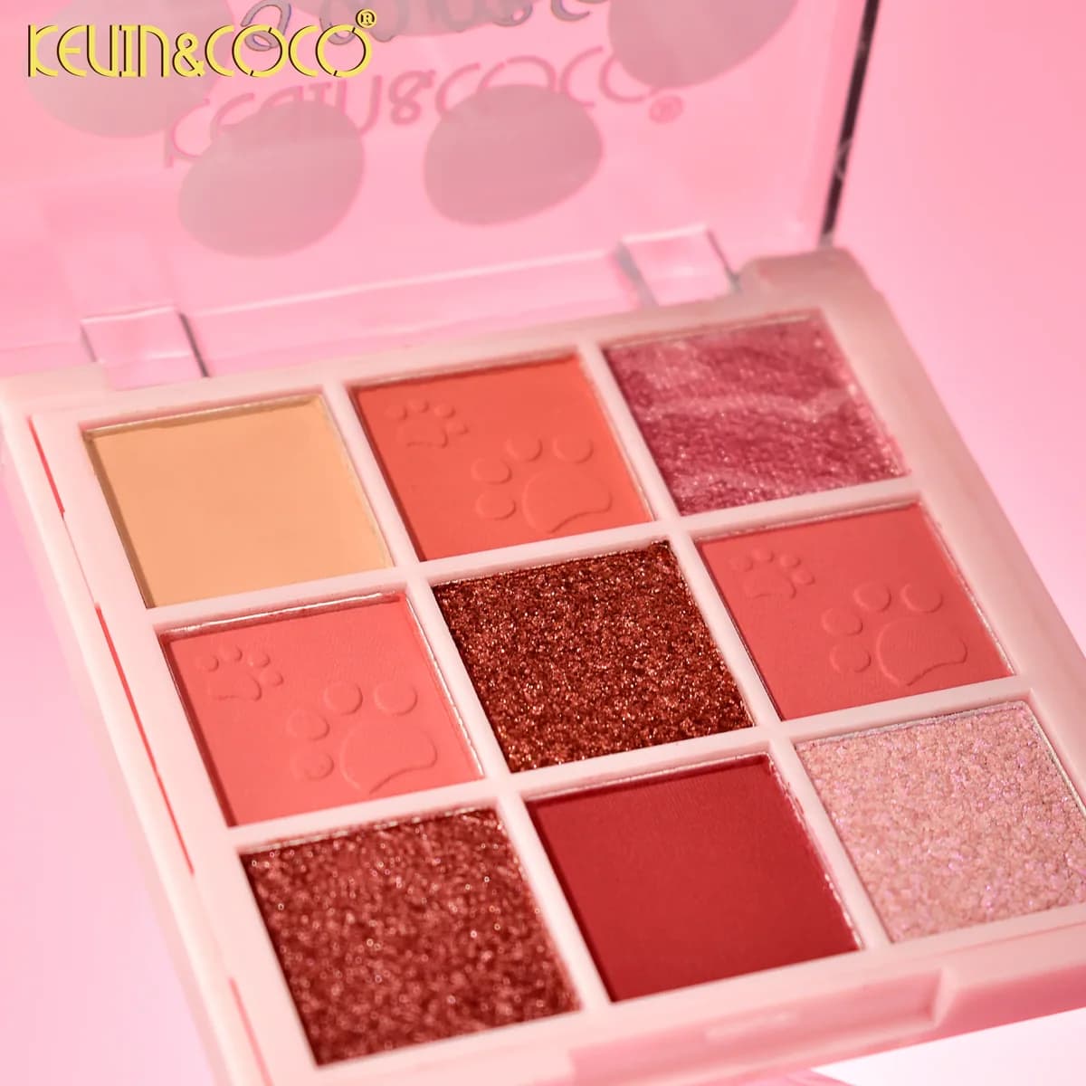 پالت سایه کوین کوکو Kevin & Coco 9 رنگ طرح گربه مدل KC1308 در دو سری A و B — تصویر ۵