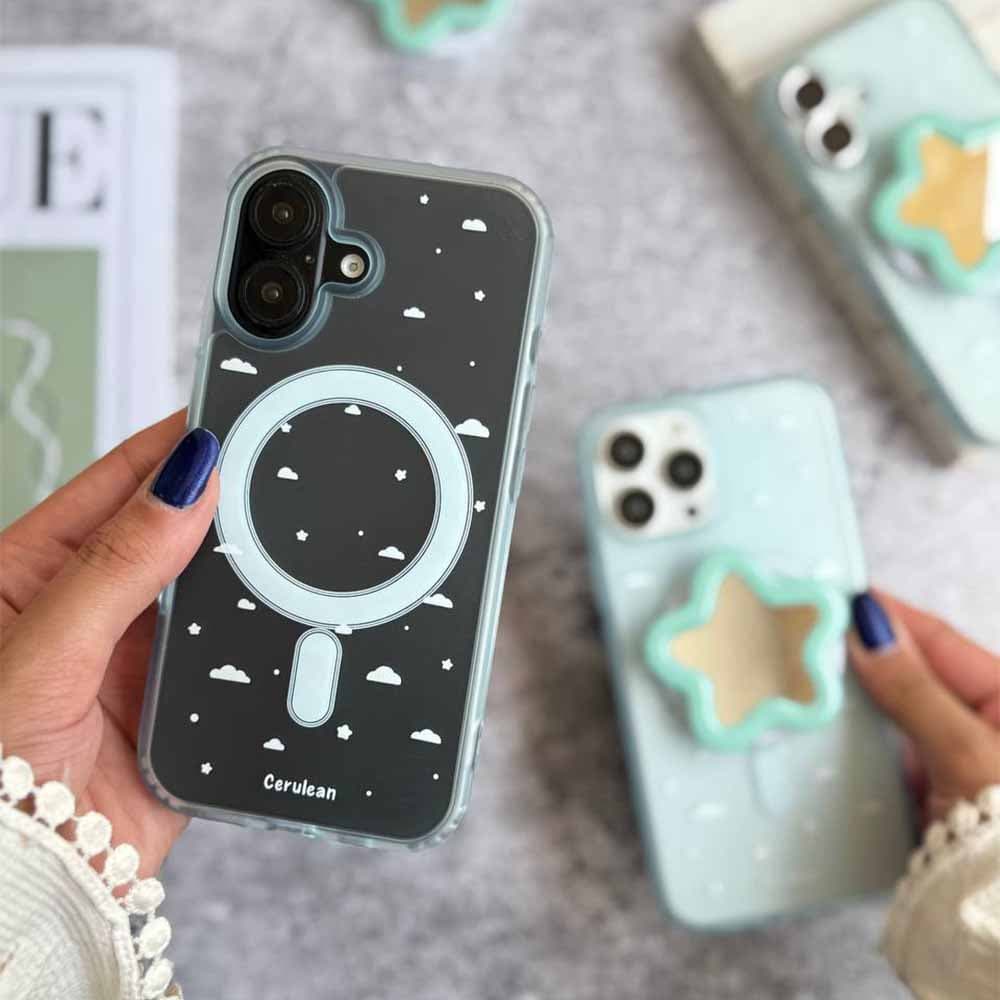 قاب مگسیف ابری با پاپ سوکت ستاره مناسب برای گوشی موبایل اپل آیفون iPhone 13 / 13 Pro / 13 Pro Max / 14 Pro Max / 15 / 15 Pro / 15 Pro Max / 16 / 16 Pro / 16 Pro Max — تصویر ۲