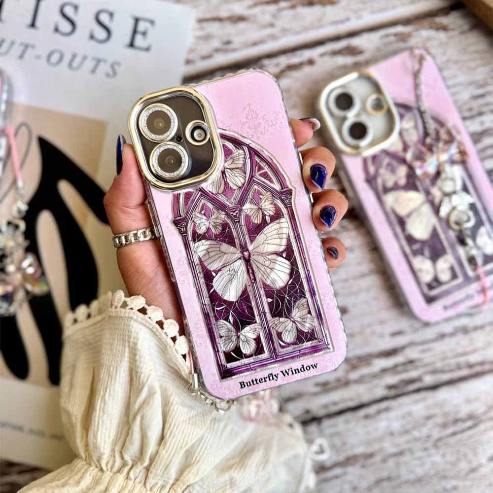 قاب Butterfly Window با آویز مناسب برای گوشی موبایل اپل آیفون iPhone 12 / 12 Pro / 12 Pro Max / iPhone 13 / 13 Pro / 13 Pro Max / iPhone 14 Pro / 14 Pro Max / iPhone 15 / 15 Pro / 15 Pro Max / iPhone — تصویر ۲