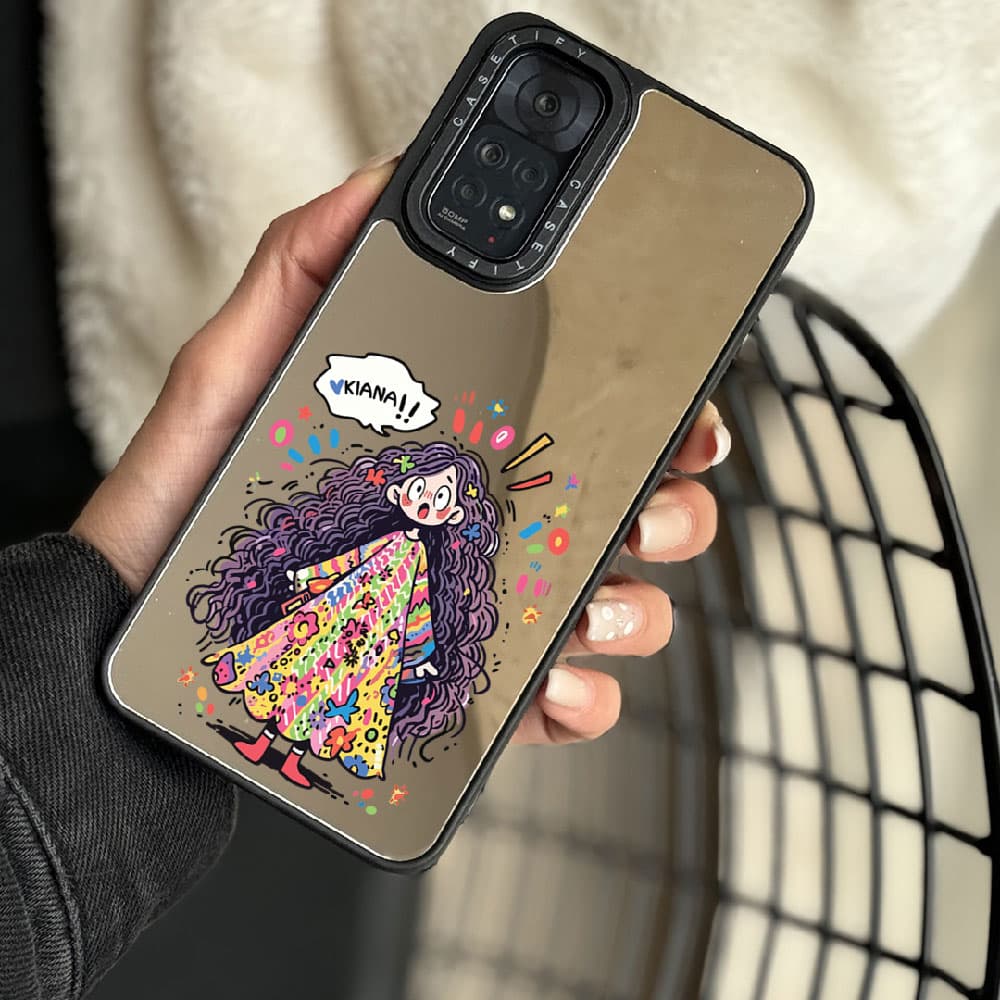 قاب آینه ای چاپی سفارشی (کد 0242) مدل دختر آبنباتی مناسب برای گوشی موبایل سامسونگ Samsung Galaxy A12 / A13 / A14 / A15 / A21S / A22 4G / A23 / A24 / A25 / A30S / A31 / A32 4G / A32 5G / A33 / A34 / A3 — تصویر ۳
