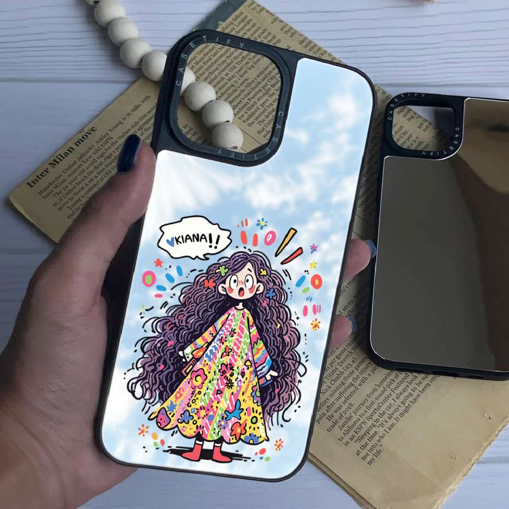 قاب آینه ای چاپی سفارشی (کد 0242) مدل دختر آبنباتی مناسب برای گوشی موبایل سامسونگ Samsung Galaxy A12 / A13 / A14 / A15 / A21S / A22 4G / A23 / A24 / A25 / A30S / A31 / A32 4G / A32 5G / A33 / A34 / A3