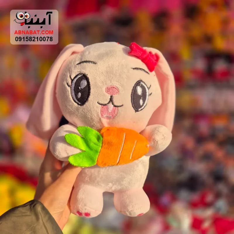 خرگوش هویج بدست سایز۱ سفید 25 سانتی کد 1497 — تصویر ۲