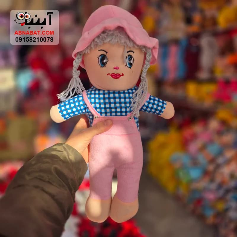 عروسک دختر ایستاده صورتی 40 سانتی کد 1495