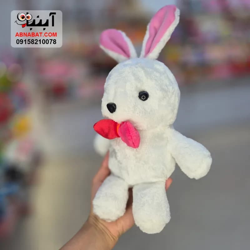 عروسک خرگوش دونده سفید 27 سانتی کد 1489 — تصویر ۲