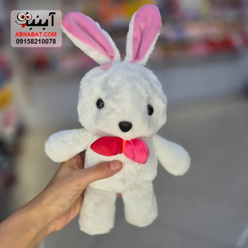عروسک خرگوش دونده سفید 27 سانتی کد 1489 — تصویر ۳