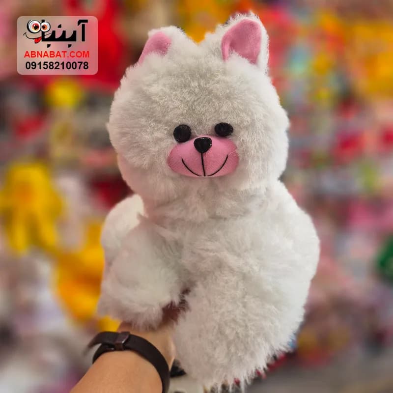 عروسک گربه اشرافی سفید 40 سانتی کد 1476