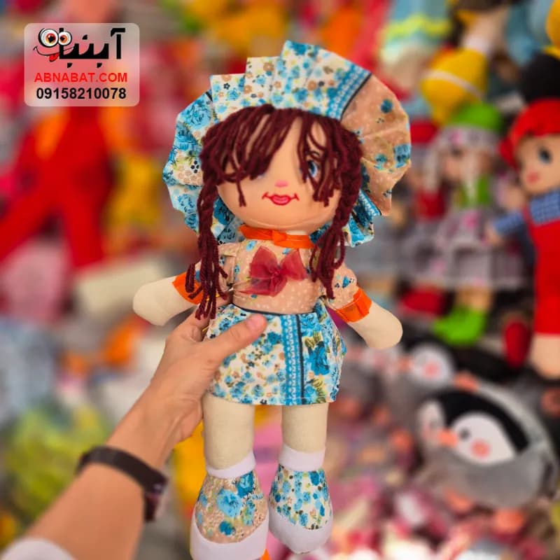 عروسک دختر گلدار صورتی 45 سانتی کد 1455 — تصویر ۳