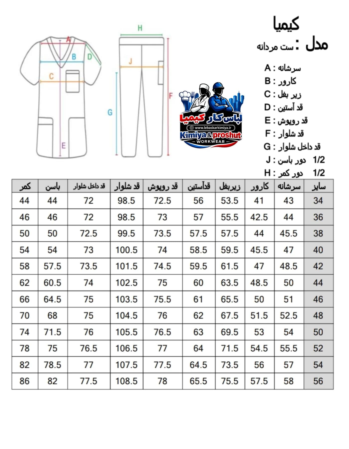 ست اتاق عمل مردانه کیمیا — تصویر ۳