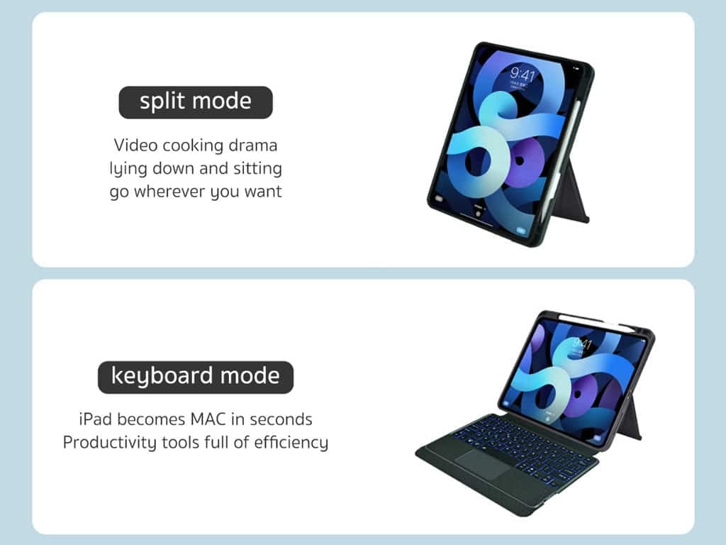 کاور کیبورددار مگنتی آیپد 10.9 و 11 اینچ کوتتسی Coteetci Magnetice Sphit Keyboard Lither Case Ipad 10.9/11 64008 — تصویر ۸