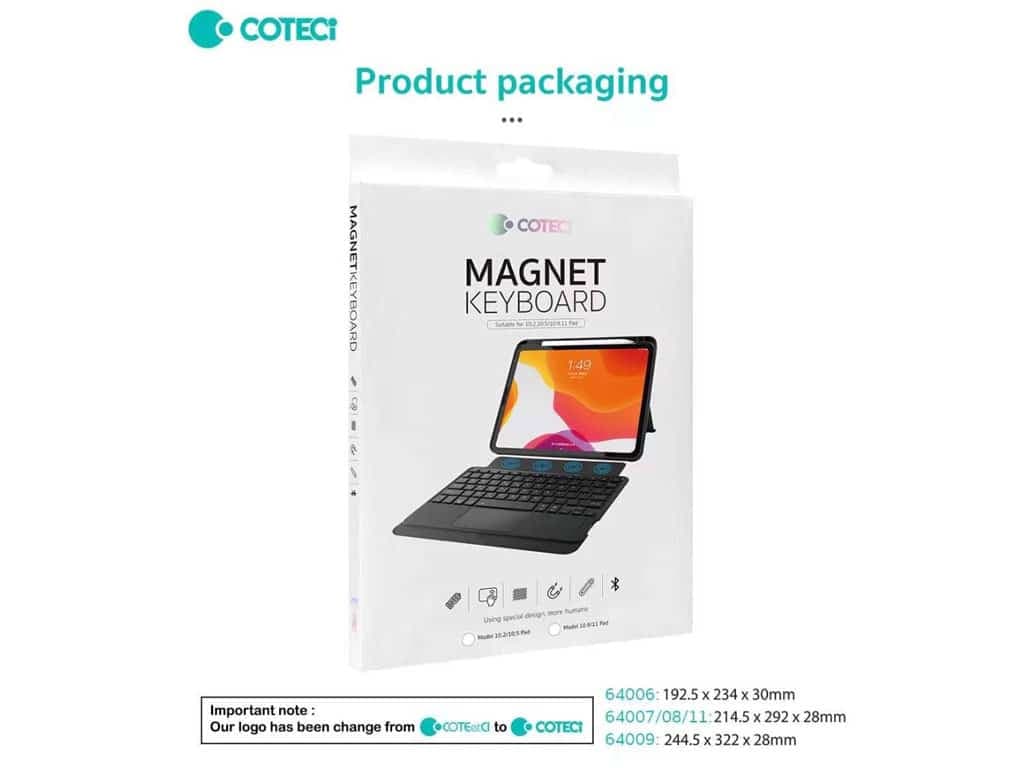 کاور کیبورددار مگنتی آیپد 10.9 و 11 اینچ کوتتسی Coteetci Magnetice Sphit Keyboard Lither Case Ipad 10.9/11 64008 — تصویر ۶