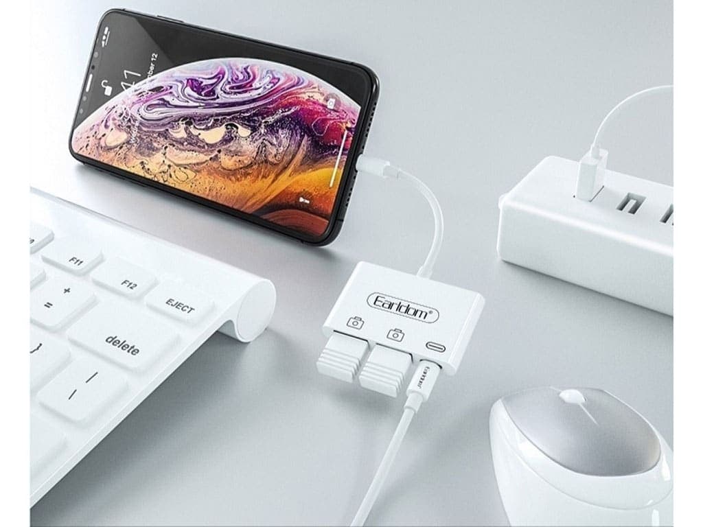 مبدل لایتنینگ به لایتنینگ و دو درگاه OTG ارلدام Earldom OT44 Lightning To Double OTG and Lighting Converter — تصویر ۵