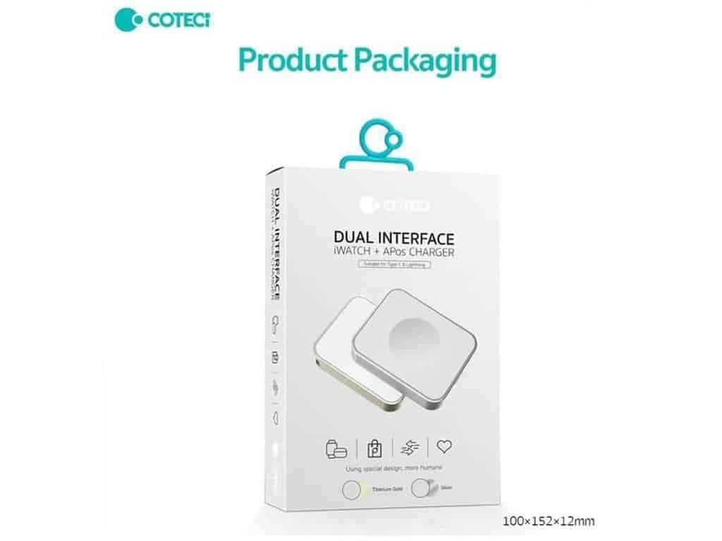 شارژر بی سیم اپل واچ و ایرپاد پرو 2 کوتسی Coteeci Dual Interface Apple Watch and Airpods Wireless Charger 26005 — تصویر ۵