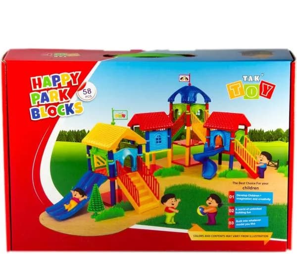 بازی آموزشی 58 تکه تک توی مدل Happy Park Blocks