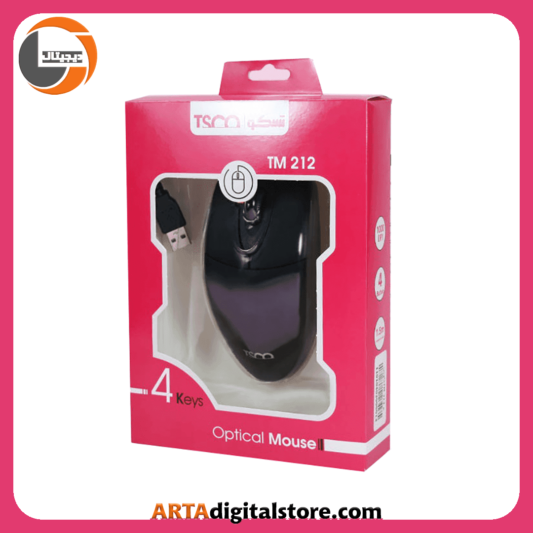 موس تسکو Mouse TSCO TM212 Black — تصویر ۳