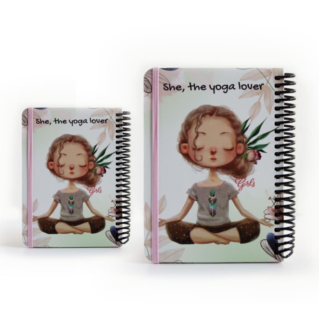 دفتر خط دار طرح yoga lover دات نوت